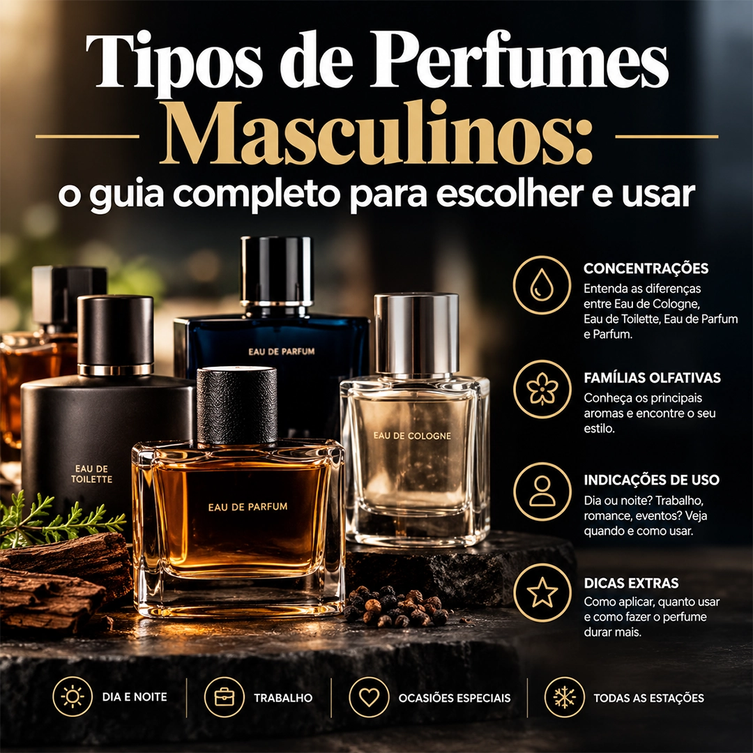 Tipos de perfumes masculinos - o guia completo para escolher e usar